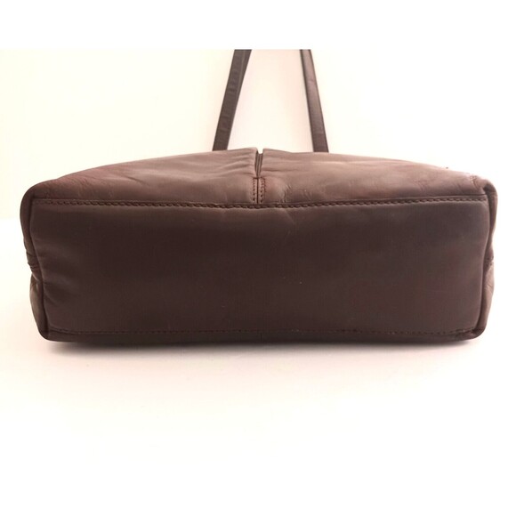 FRYE Melissa Collection Lg Dark Brown Leather Tote Bag Padded Divider Pockets - Picture 8 of 14